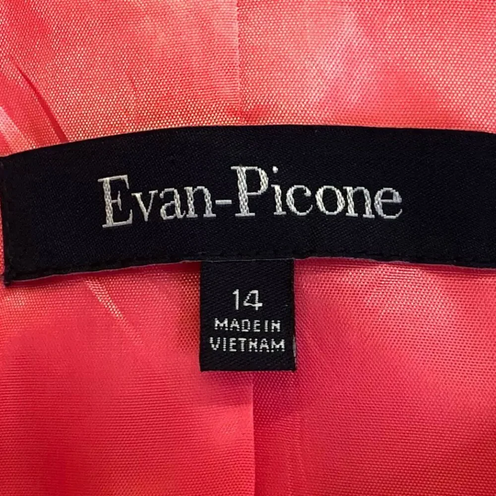 Evan Picone Pink Blazer Jacket Women's 14 Round Neck Gold Buttons Lined Pockets - Picture 3 of 4